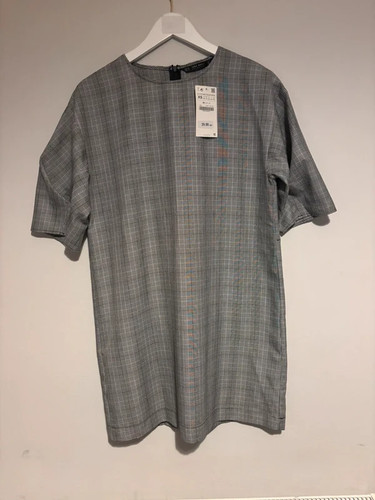 Zara plaid shift dress new - plaid,