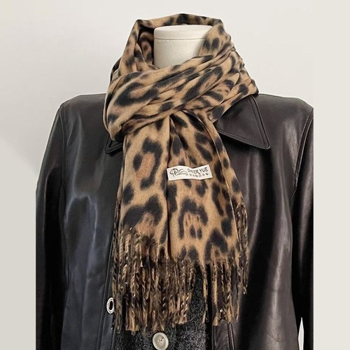 Leopard winter warm scarf - leopard,