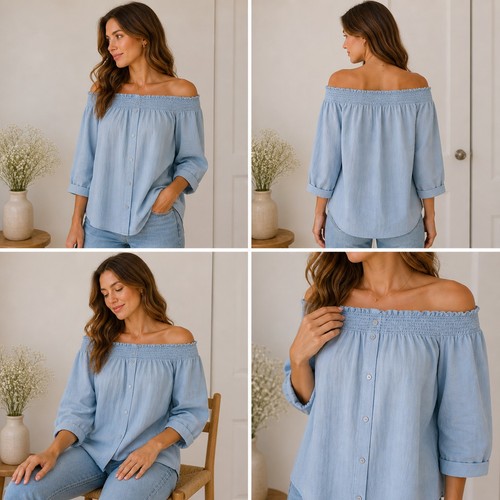 River island blue chambray - blue,