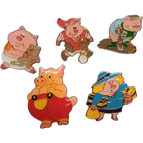 Vintage set enamel pig - vintage, of