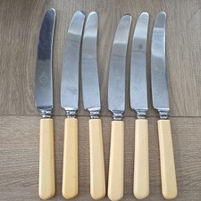 6 vintage Faux Bone Handled