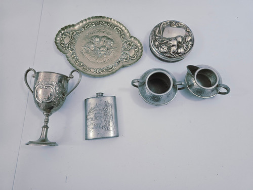 Vintage pewter job lot - pewter,