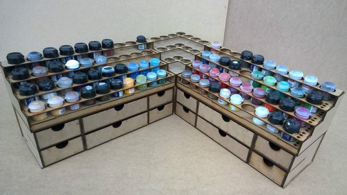 Paint stand racks - stand, racks+draws