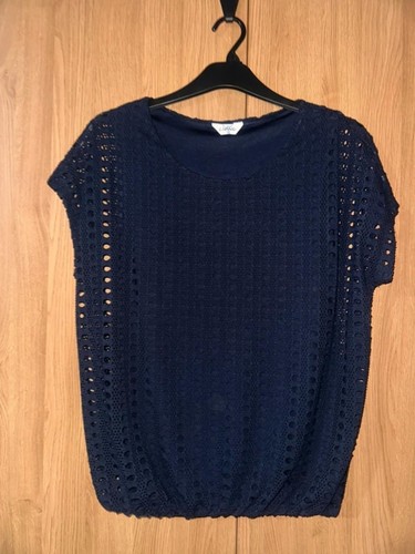 Classic navy lace overlay top - classic,