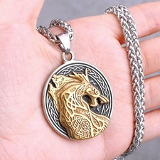 Viking Dragon Pendant Necklace