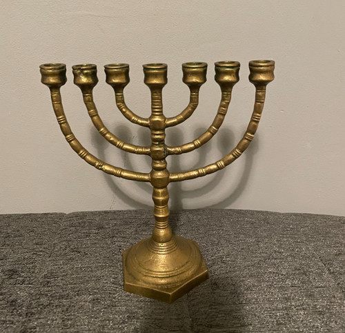 Vintage menorah solid brass - menorah,