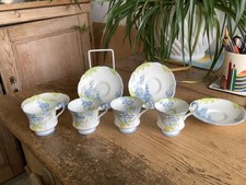 4 Vintage Paragon China Blue