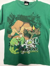Vintage Ben 10 Alien Force Boys 10/12 Green Cotton Tee Cartoon Network Y2K 