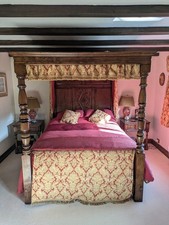Solid Oak Four Poster Bed +