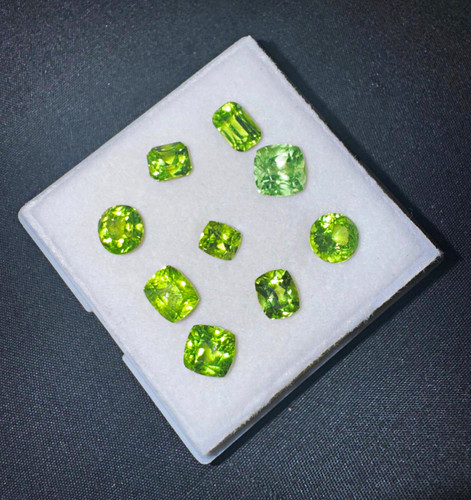 8pcs green peridot - peridot, loose
