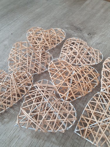 Wicker white small hearts - wicker,
