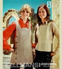 Ladies 70's Aran Button Cover Up And Toplet Vintage Knitting Pattern Reprint