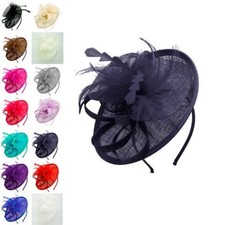 Ladies Women Sinamay Feather