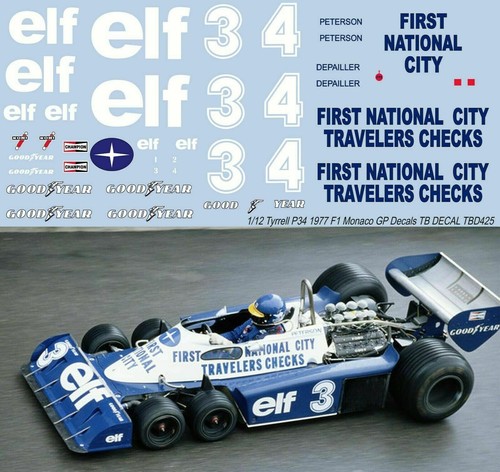 Decals for tyrrell p34 - 1/12,