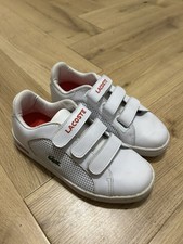 Girls Lacoste Camden Trainers White With Red VGC
