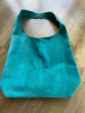 Suede bag used turquoise jade