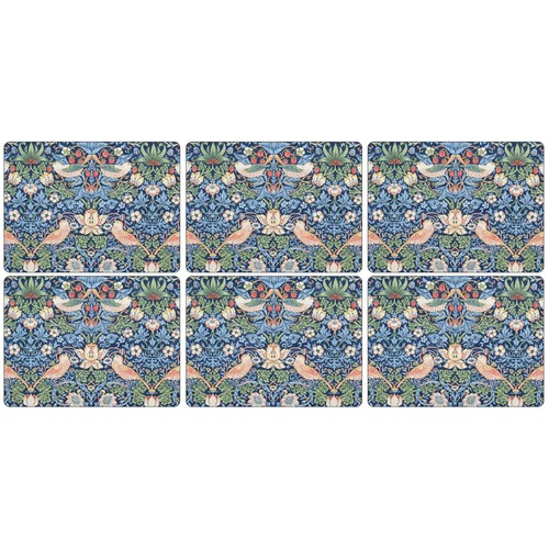 Strawberry thief placemats - strawberry,