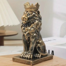 Crowned Lion Statue, Resin