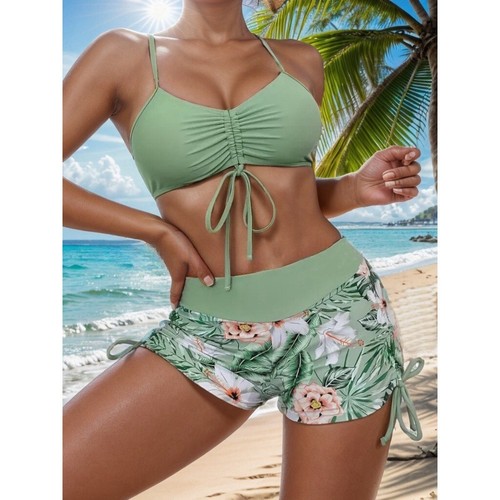 Tropical swimwear bikini set - swimwear,