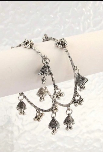 Asian indian 2pc silver ghugri - indian,