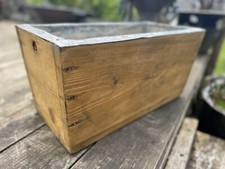 Antique Vintage Wooden Rustic Upcycled Japkap cistern Garden Planter Lead Lined