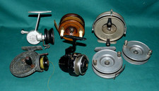 6 vintage fishing reels Stanley Nottingham spinning centrepin