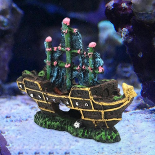 Aquarium shipwreck decor fish - shipwreck,