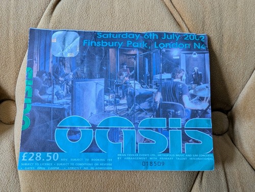 Oasis ticket stub finsbury - oasis,