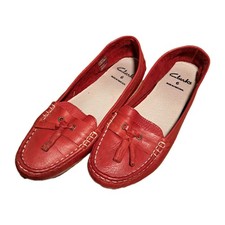 Clarks Red Soft Leather Tassel