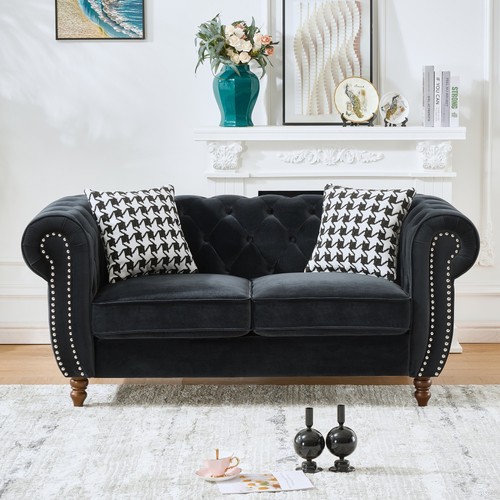 Velvet chesterfield sofa - velvet,