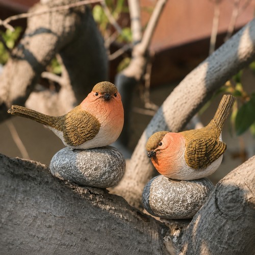 2pcs robin bird sculpture - bird,