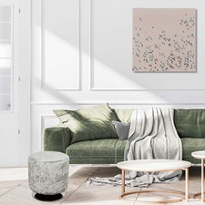 Velvet Foot Stool Silver Round