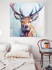 Embellished Watercolour Stag Canvas Print 60 x 60 cm,