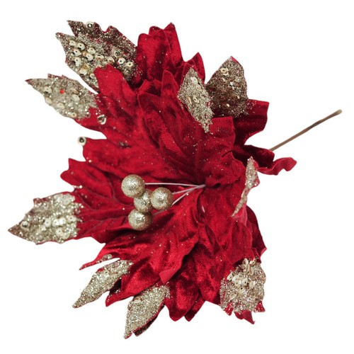 Red velvet poinsettia - velvet,