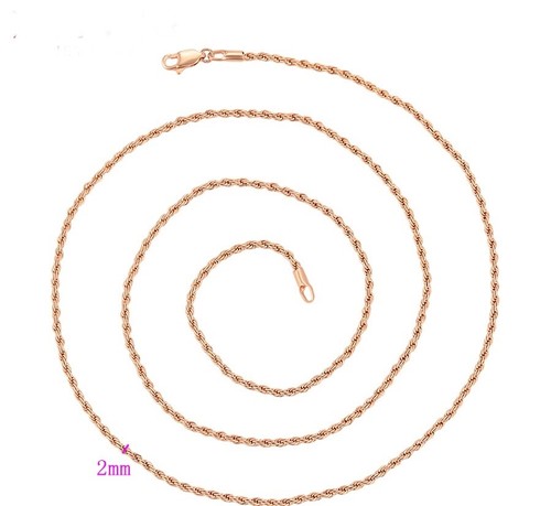 9ct rose gold plated rope - gold,