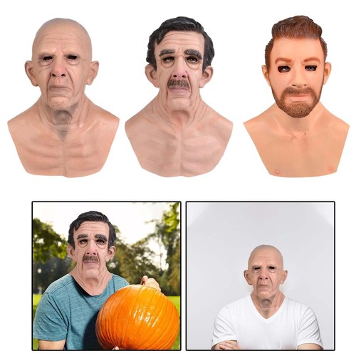 Realistic old man mask full - realistic,