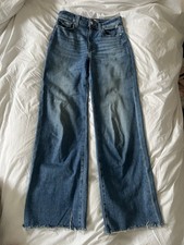 Paige Anessa Jeans Womens 26 Blue High Rise Wide Leg Stretch
