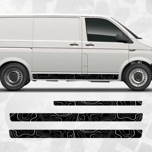 Topographic side stripe decals - topographic,