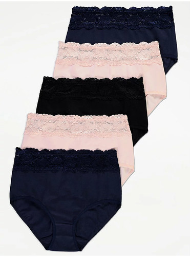Pack lace top knickers full - lace,