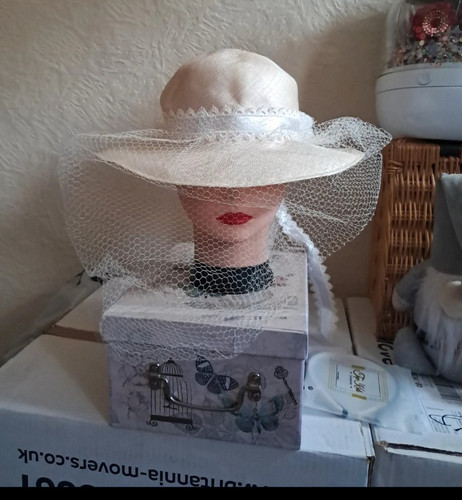 Brides ivory straw wide brim - ivory,