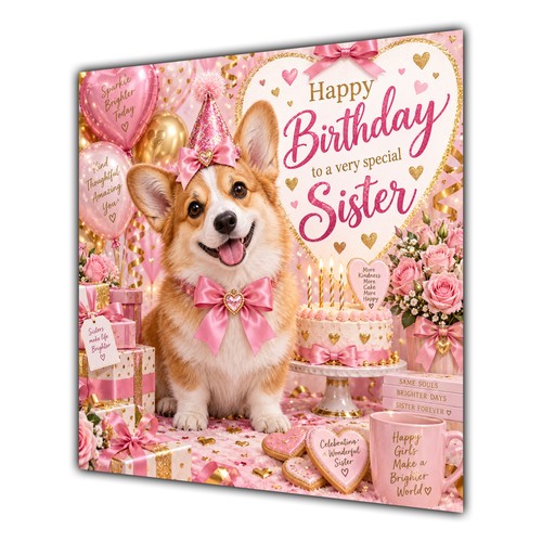 Sister birthday card - sister, welsh