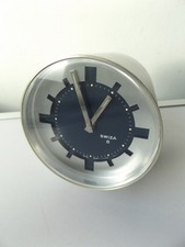 MODERN / RETRO STAINLESS STEEL CASE SWISS MADE SWIZA 8 DAY ALARM CLOCK