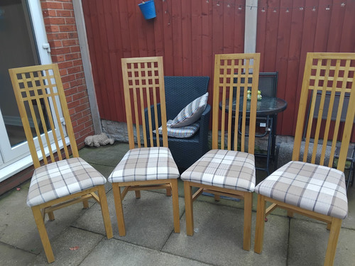 Set wooden dining chairs - set, 4