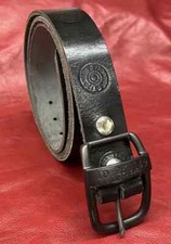 Black Leather Belt with 12