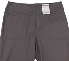 M&S Womens Marks and Spencer Grey Linen Straight Trousers Size 20 14 12
