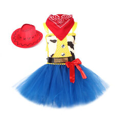 #Toy Story 4 Jessie Bubble Dress Halloween Cosplay Costume@Little Girls Kids Hat
