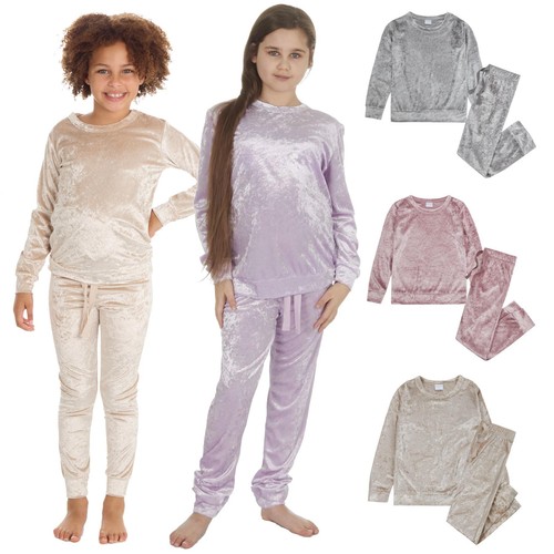 Girls crushed velvet pyjamas - girls,