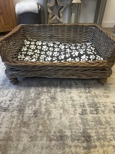 Lovely Wicker Grey Raised Dog Bed for Small Medium