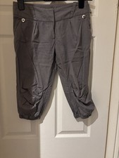 River Island Grey Cropped 3/4 Trousers UK Size 6-Preloved 