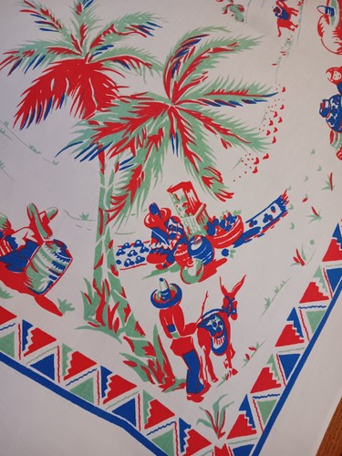 Vintage mexican tablecloth - vintage,
